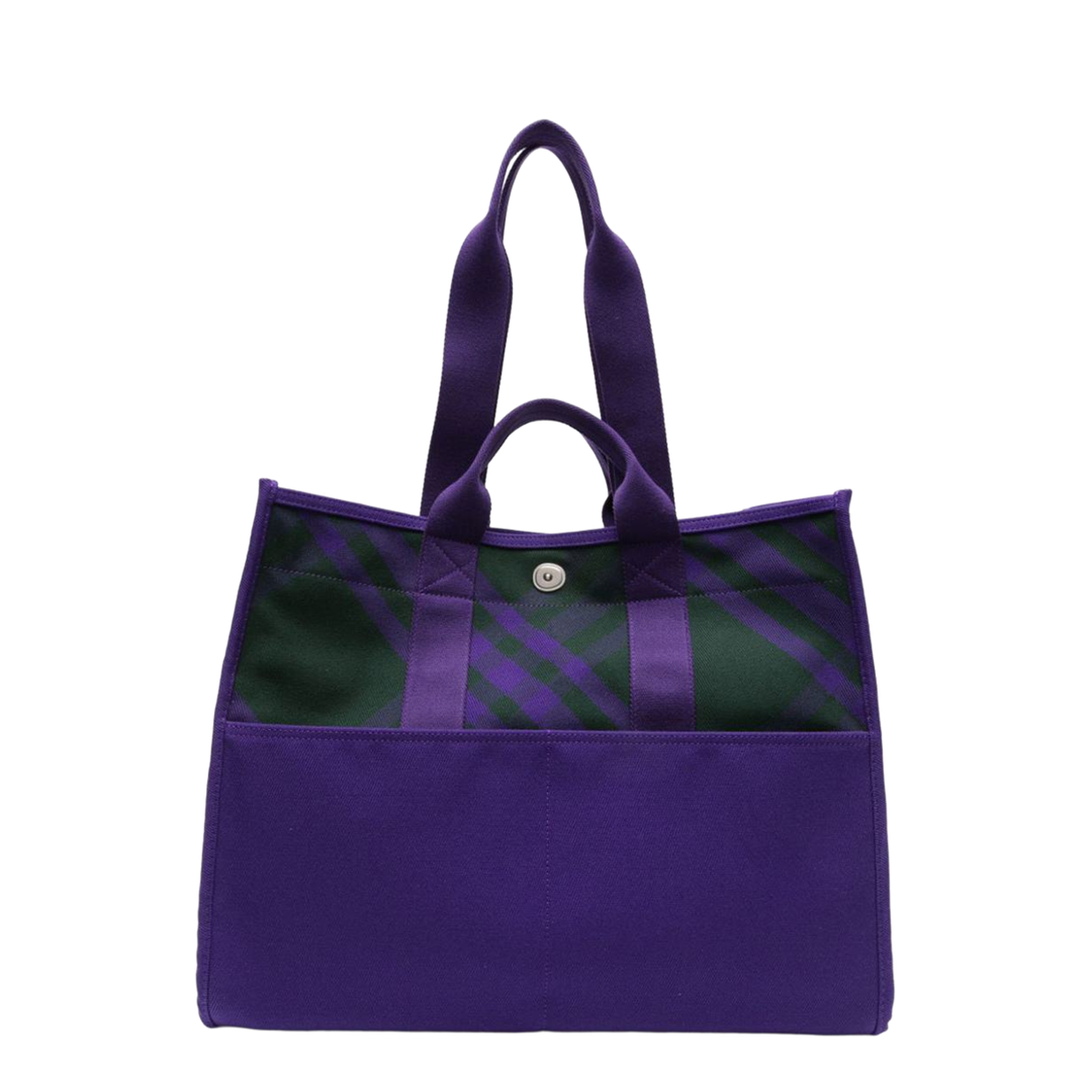 Canvas Shoulder Bag Check Motif