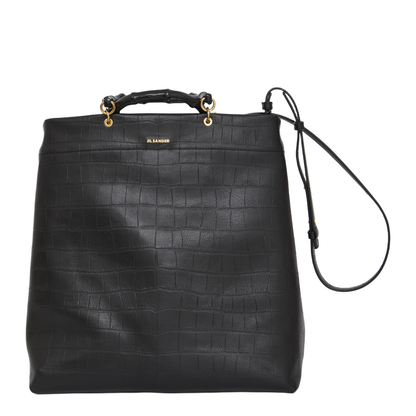 Crocodile Embossed Leather Tote Bag