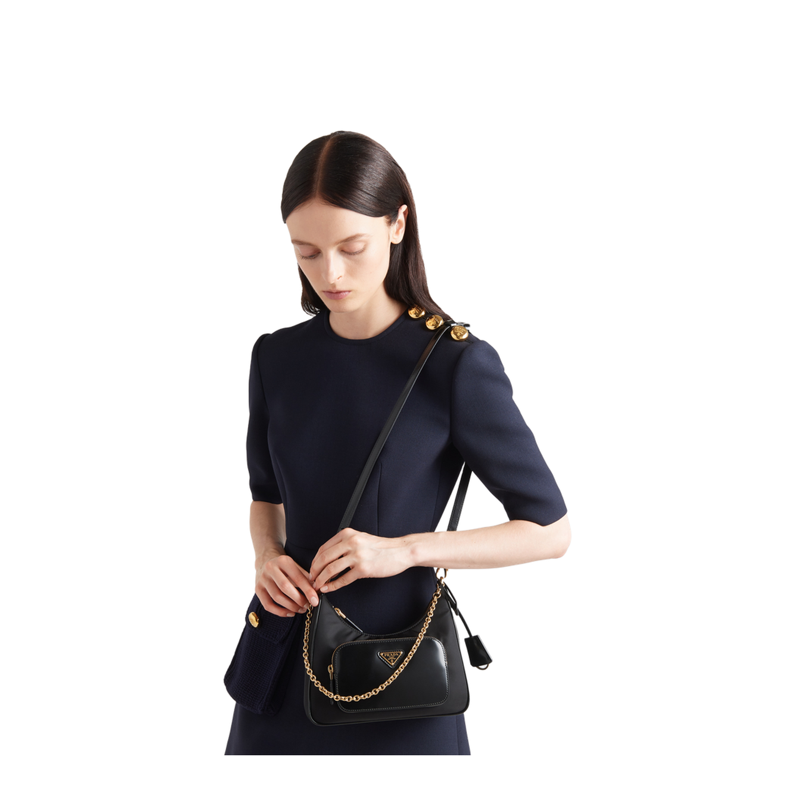 Nylon Mini Crossbody Bag Black