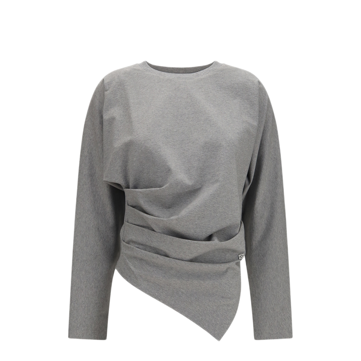 MAYFEYR - Ganni - Asymmetric Draped Stretch Cotton Top - A1040543920