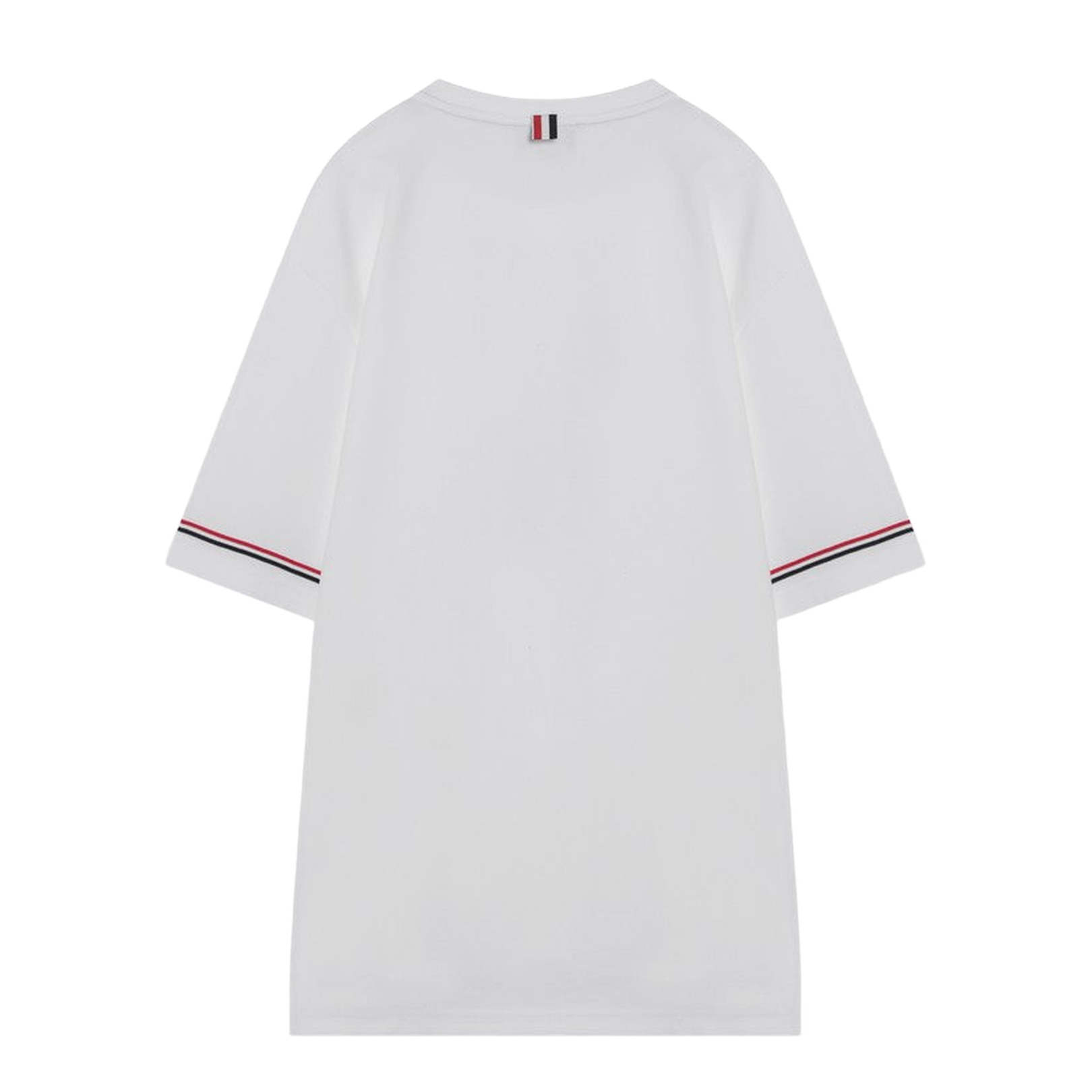 White T-Shirt with Tricolour Detail