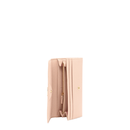 Baguette Leather Wallet - Pastel Pink
