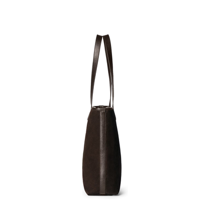 Ophidia Medium Tote Bag in Dark Brown Suede