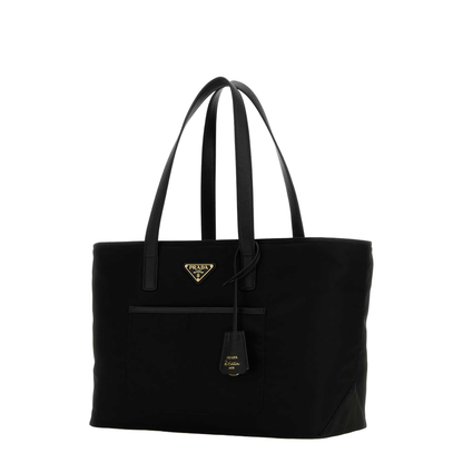 Black Re-Nylon Shopping Bag