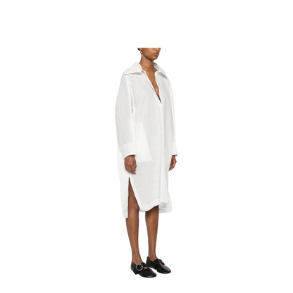 White Short Side Slits Top