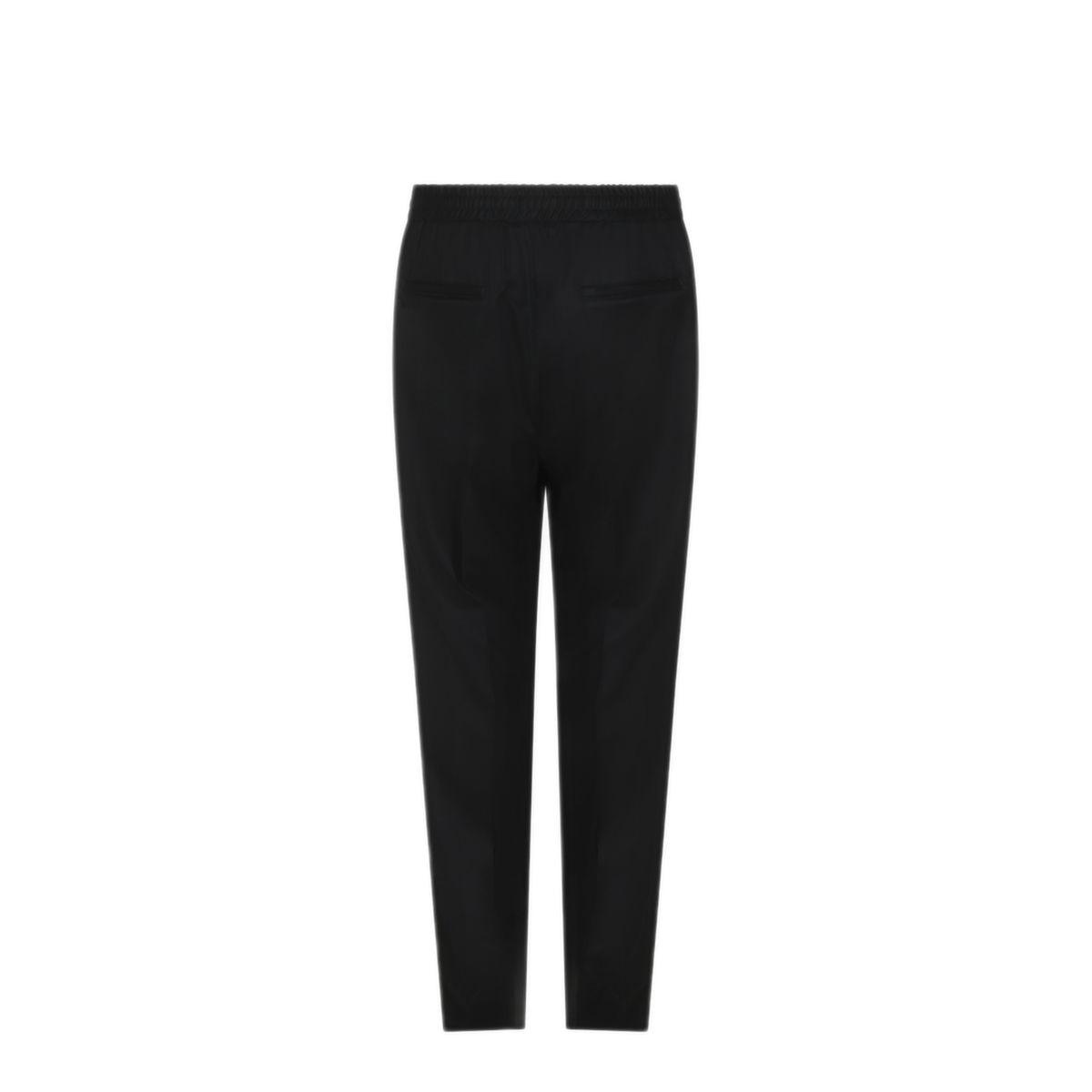 Leisure fit trousers in virgin wool flannel with drawstring and double darts