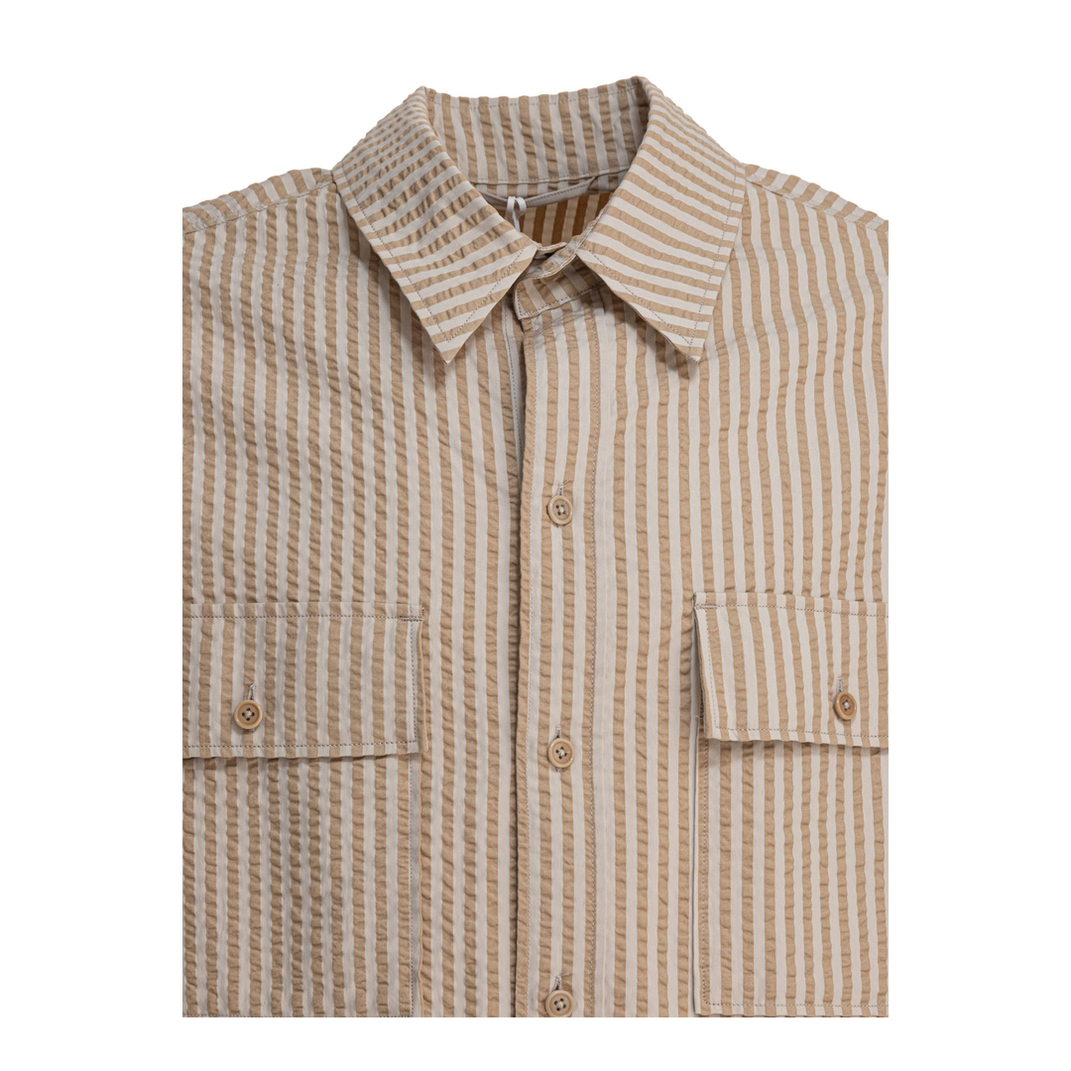 MAYFEYR - Kaptain Sunshine - Striped Overshirt Jacket - KS25SJK22GOLDENECRU