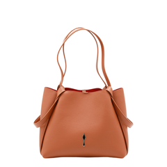 Bettina Small Grained Calf Leather Tote - Cuoio
