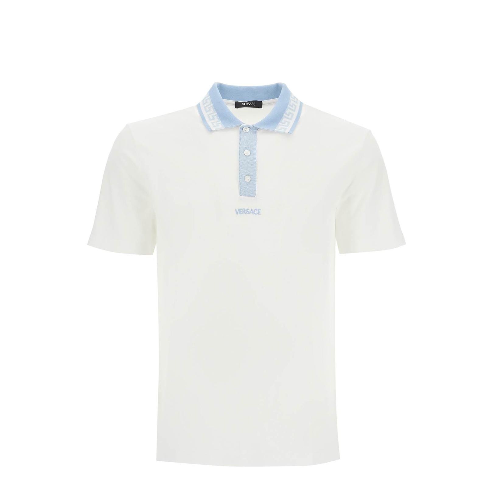 Versace polo shirt with greek motif