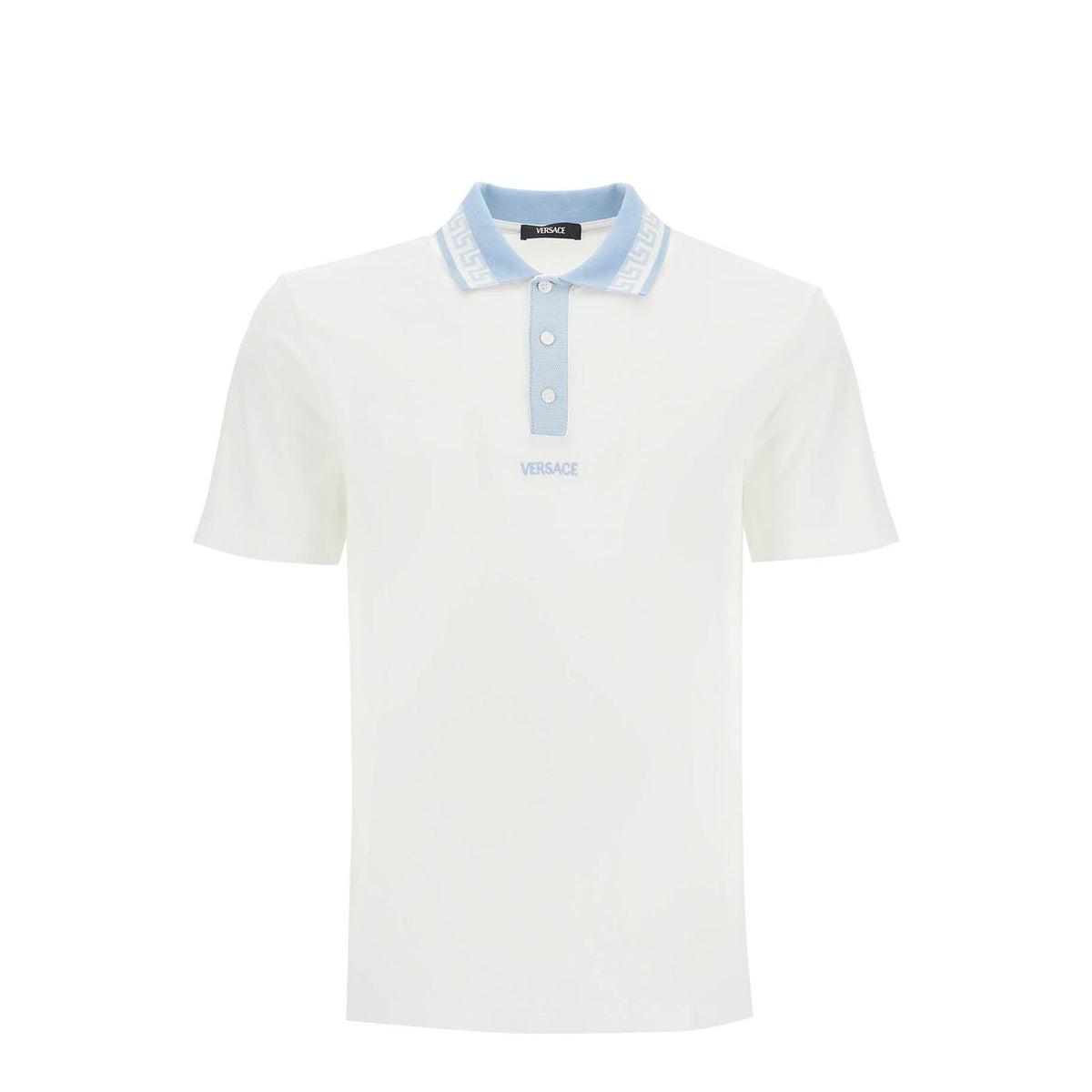 Versace polo shirt with greek motif