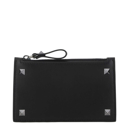 MAYFEYR - Valentino - Black Leather Rockstud Card Holder - 2Y2P0540VH30NO