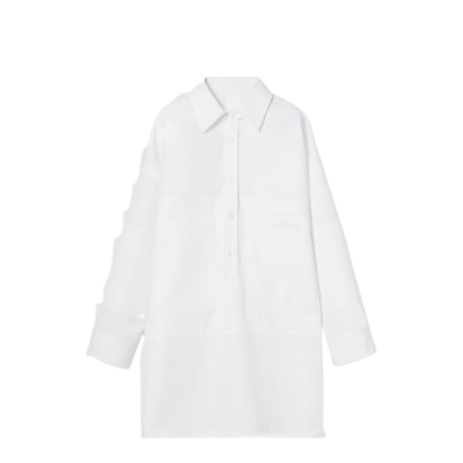 Heavy Cotton Poplin Shirt in White