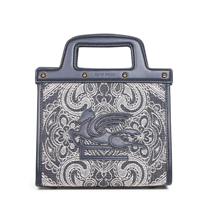Dark Blue Denim Lovtter Small Shopping Bag