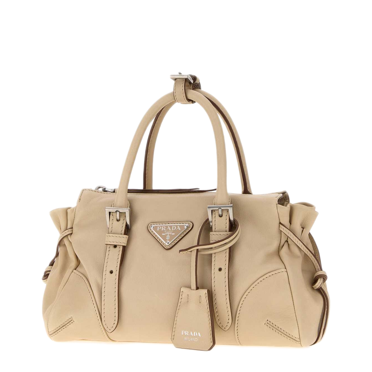 MAYFEYR - Prada - Sand Leather Small Karin Handbag - 1BA499VOOM2ZQXF0485