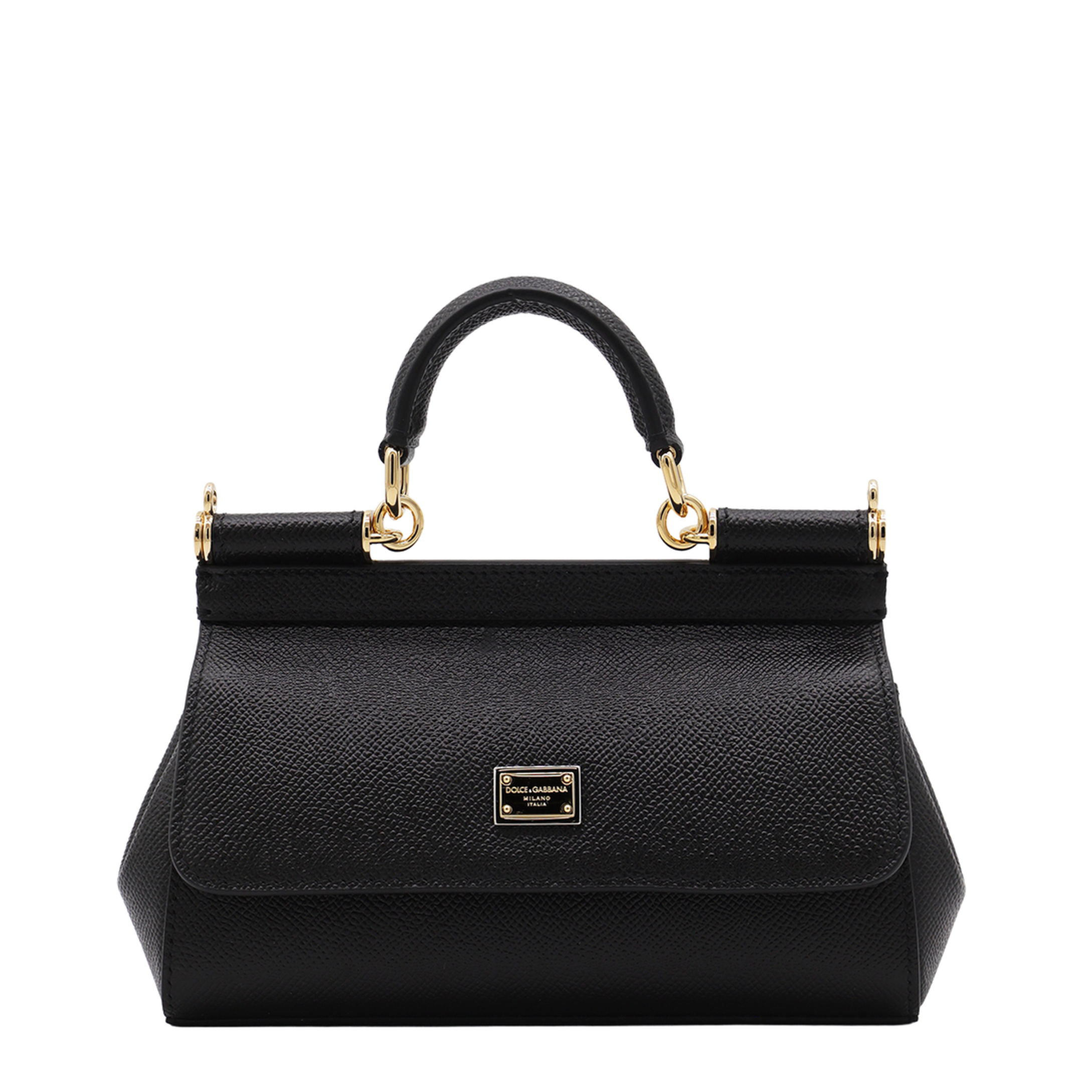 Sicily Small Calf Leather Top-Handle Bag - Nero