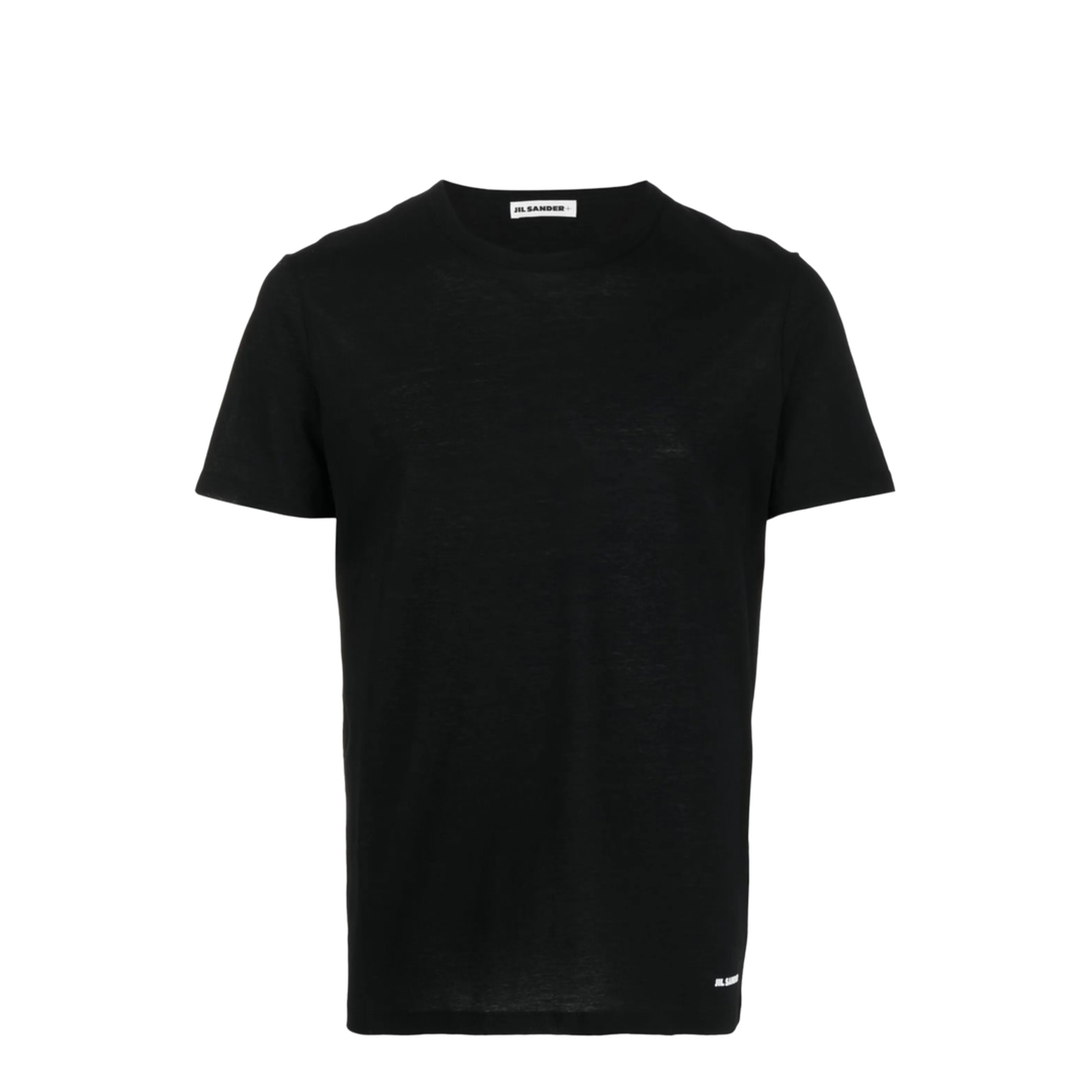 Black Cotton Jersey Crepe Crewneck T-Shirt