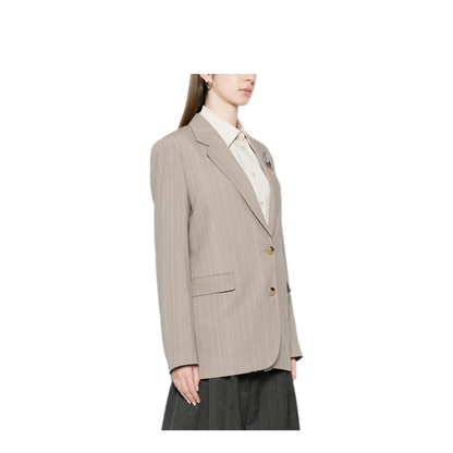 MAYFEYR - Golden Goose - Pinstripe Oversized Wool Blend Blazer With Broche - GWP02069P00232560398