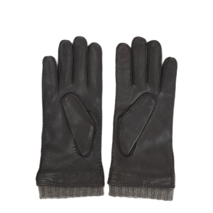 MAYFEYR - CANALI - Black Deer Leather Gloves - GUA01ZF00035510