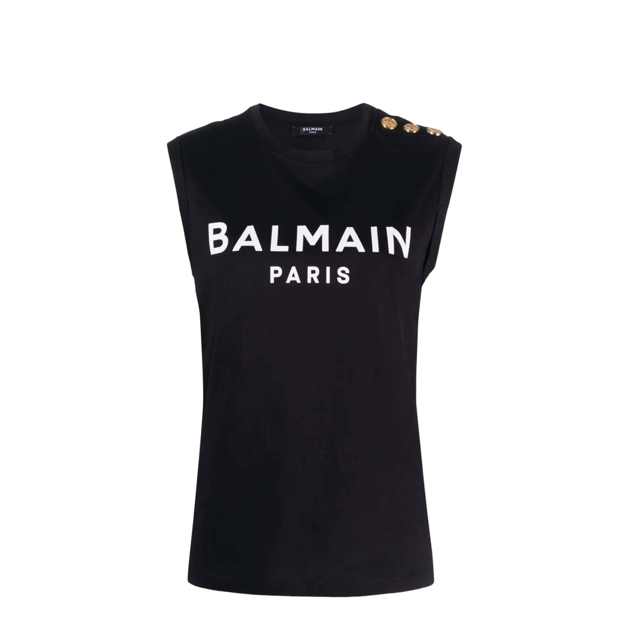 Sleeveless Black T-shirt with Logo
