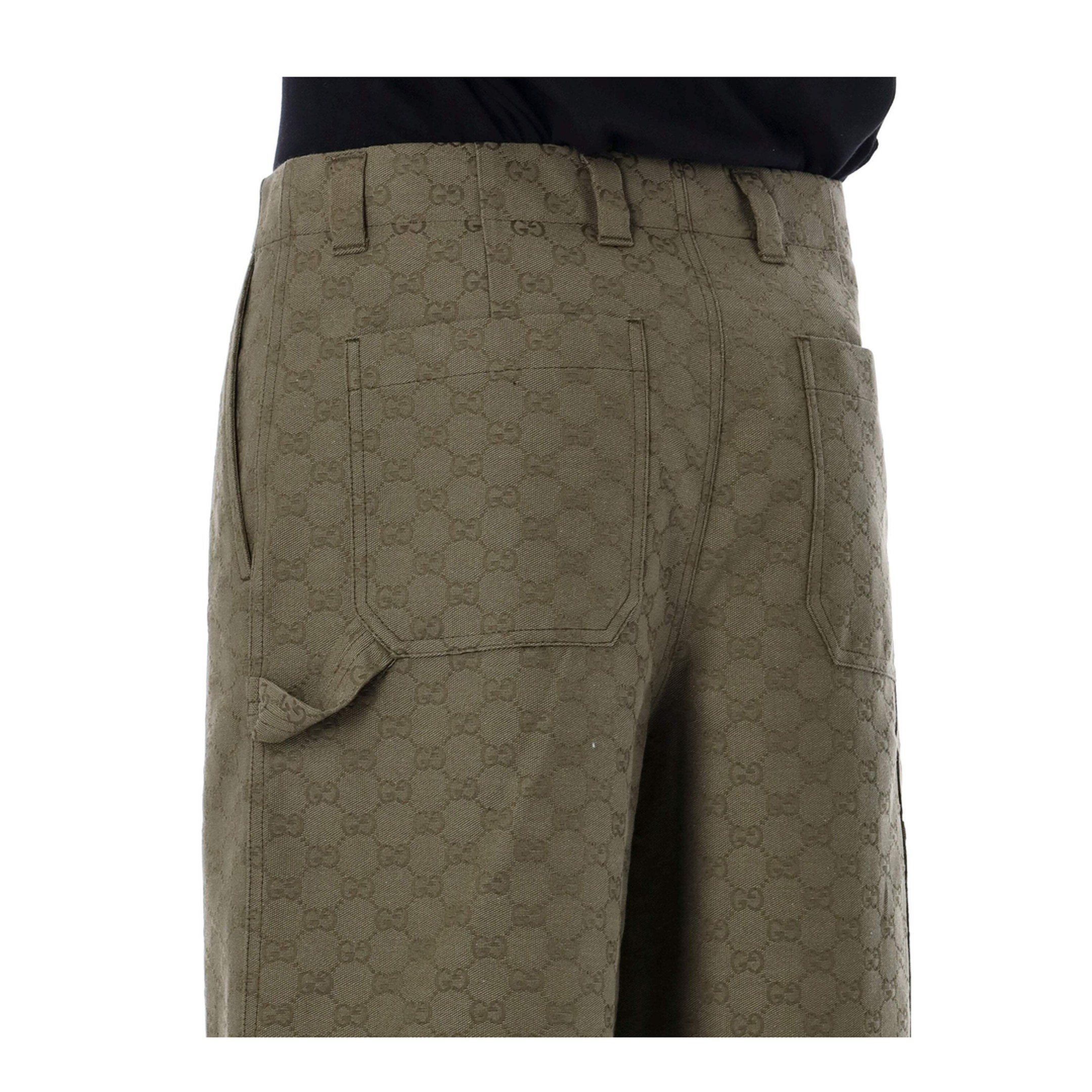 GG Canvas Shorts in Forest Green