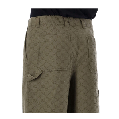 GG Canvas Shorts in Forest Green