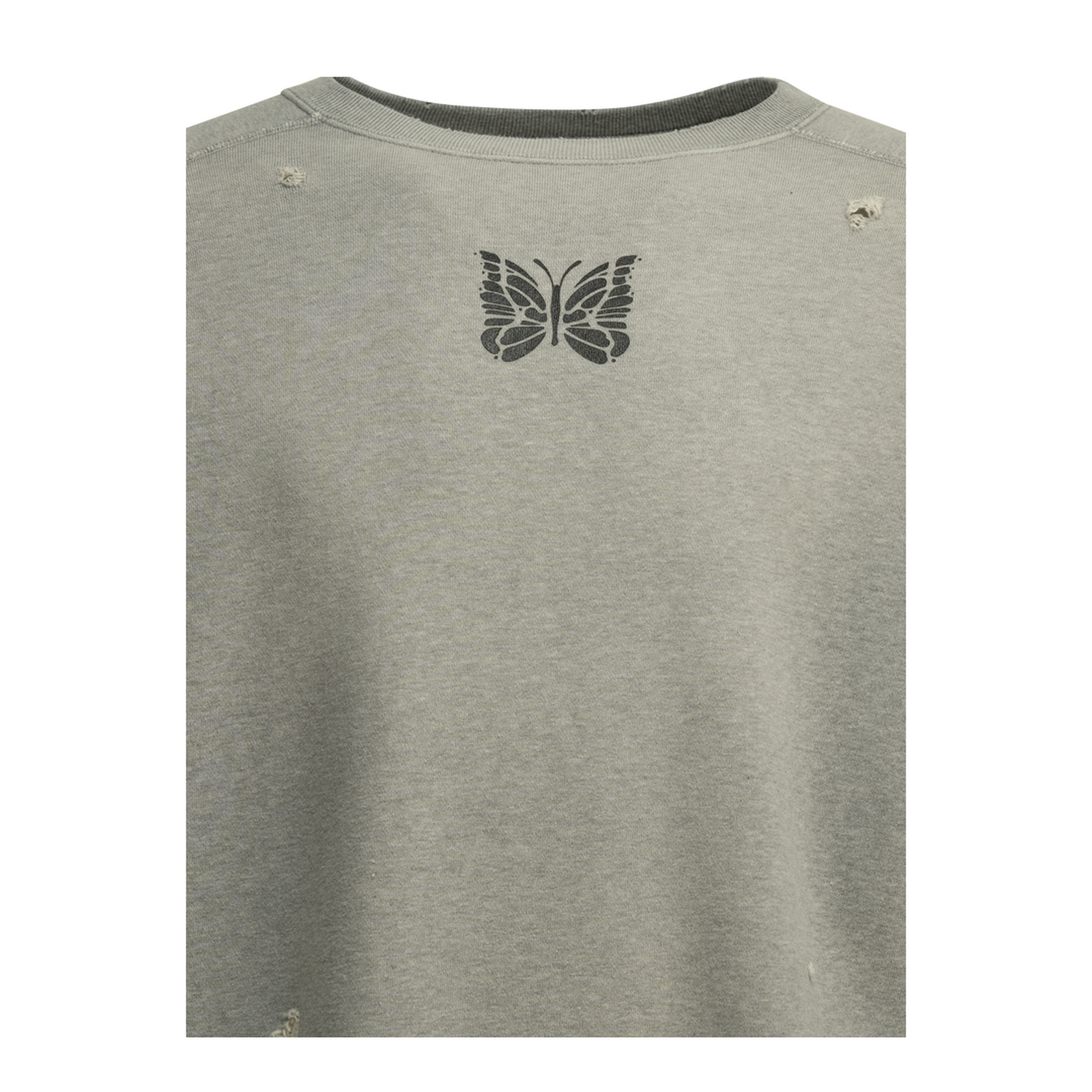 MAYFEYR - Needles - Deconstructed Crewneck Sweatshirt - SX431AHGREY