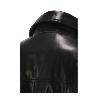 Women's Leather Bomber Jacket with Jewellery