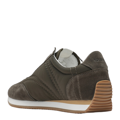 MAYFEYR - Toteme - Olive Green Suede And Fabric Sneakers - 251-WAS1544FB0137244