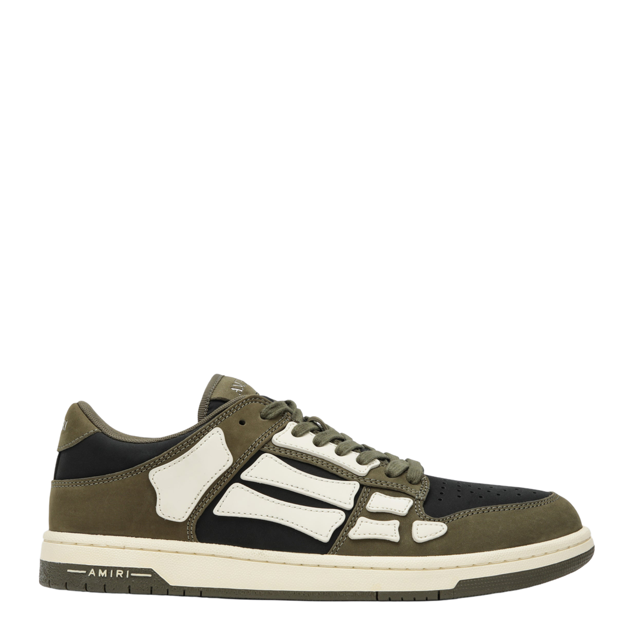 MAYFEYR - Amiri - Skel Top Low Sneakers In Black Army Green White - AMSNSN1077LE001