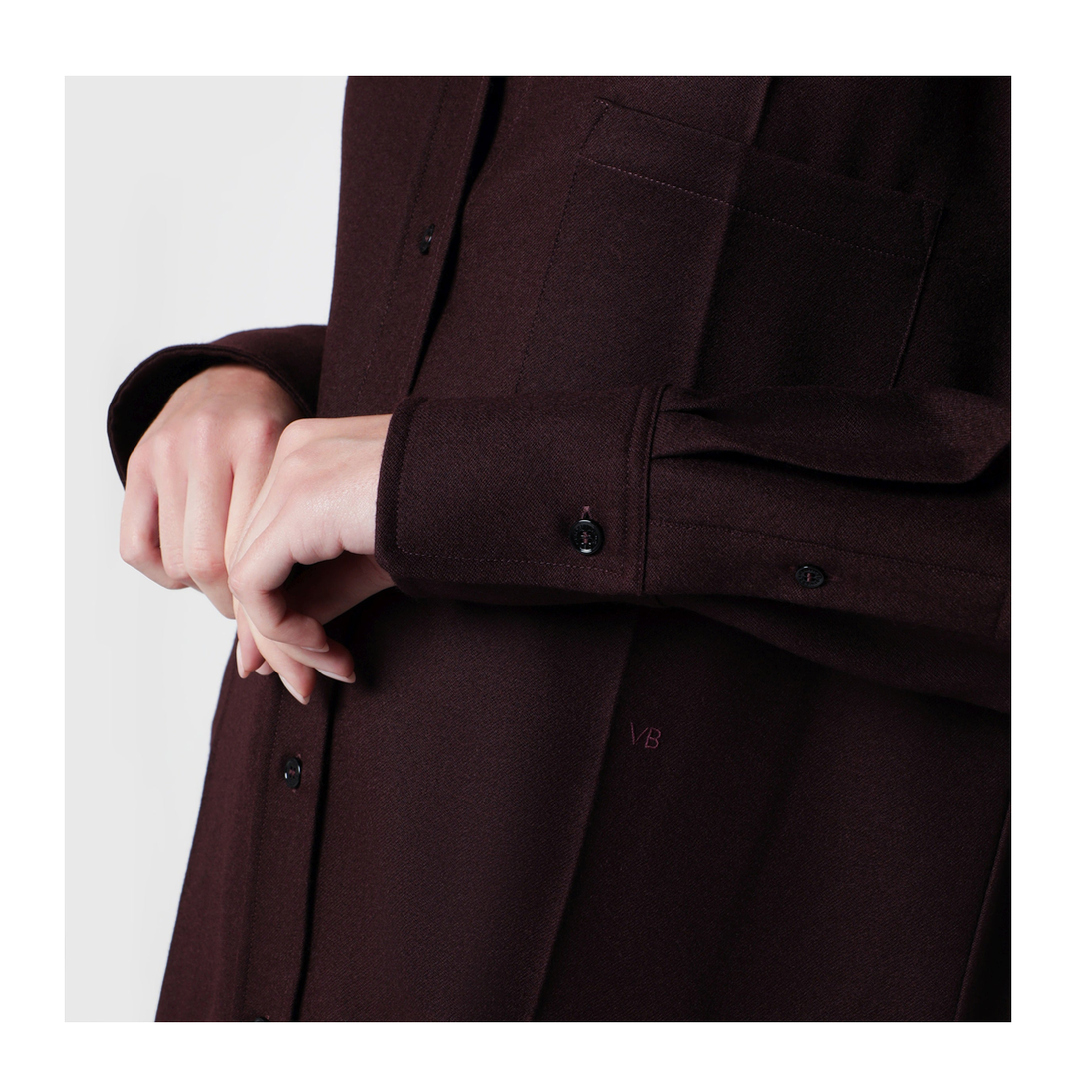 MAYFEYR - Victoria Beckham - Virgin Wool Flannel Shirt In Acai - 1326WSH007515AWOAC