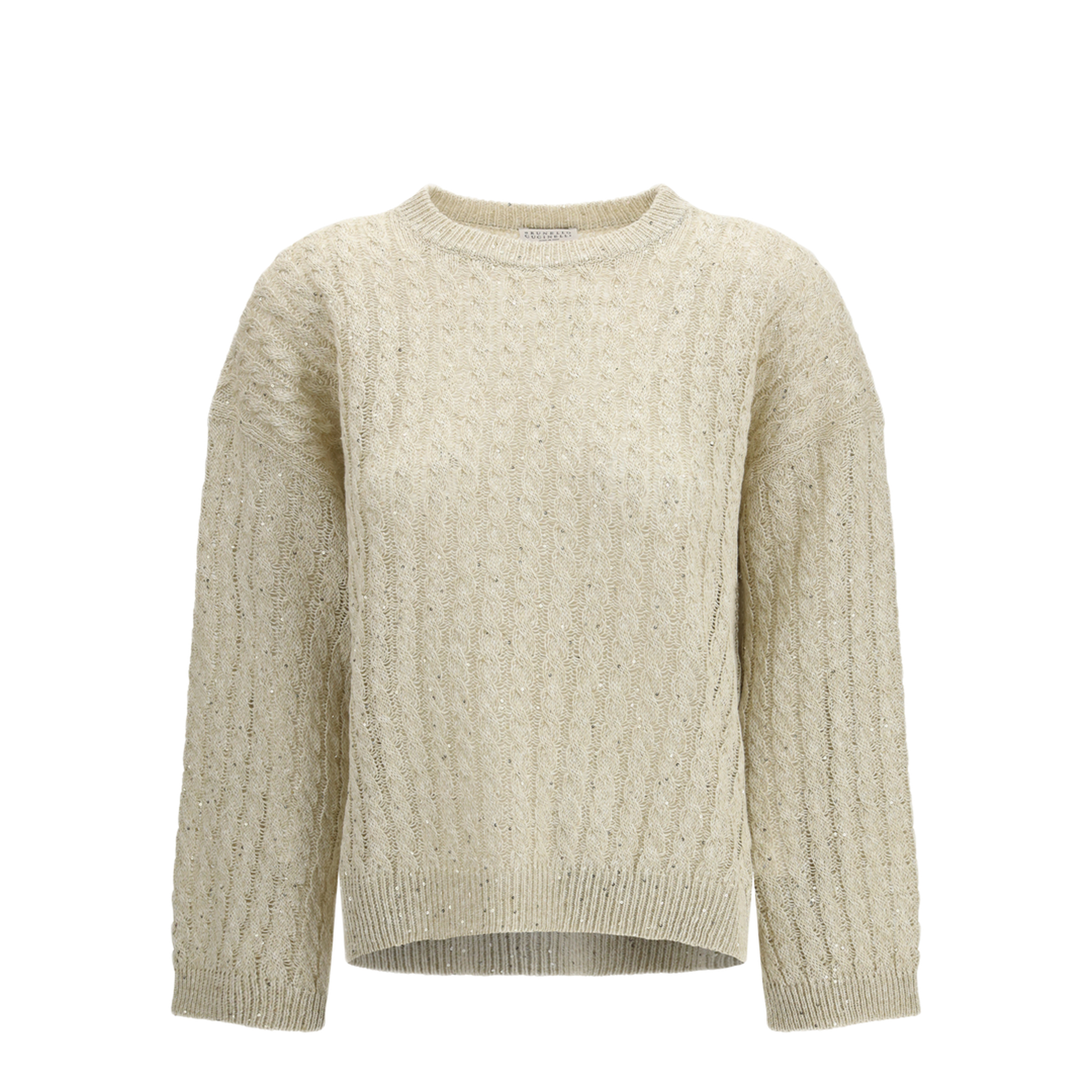 MAYFEYR - Brunello Cucinelli - Dazzling Cable Linen Sweater With Openwork Ribbing - MCO559710