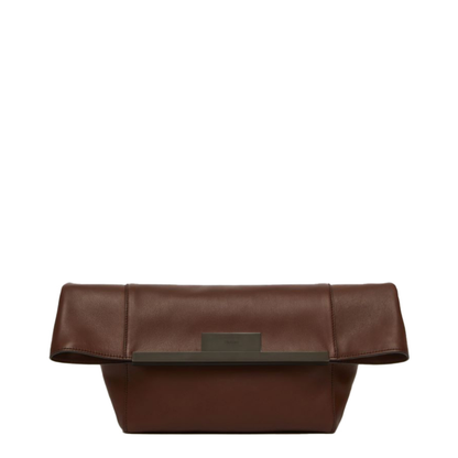 Small Natural Leather Clutch Bag Cocoa