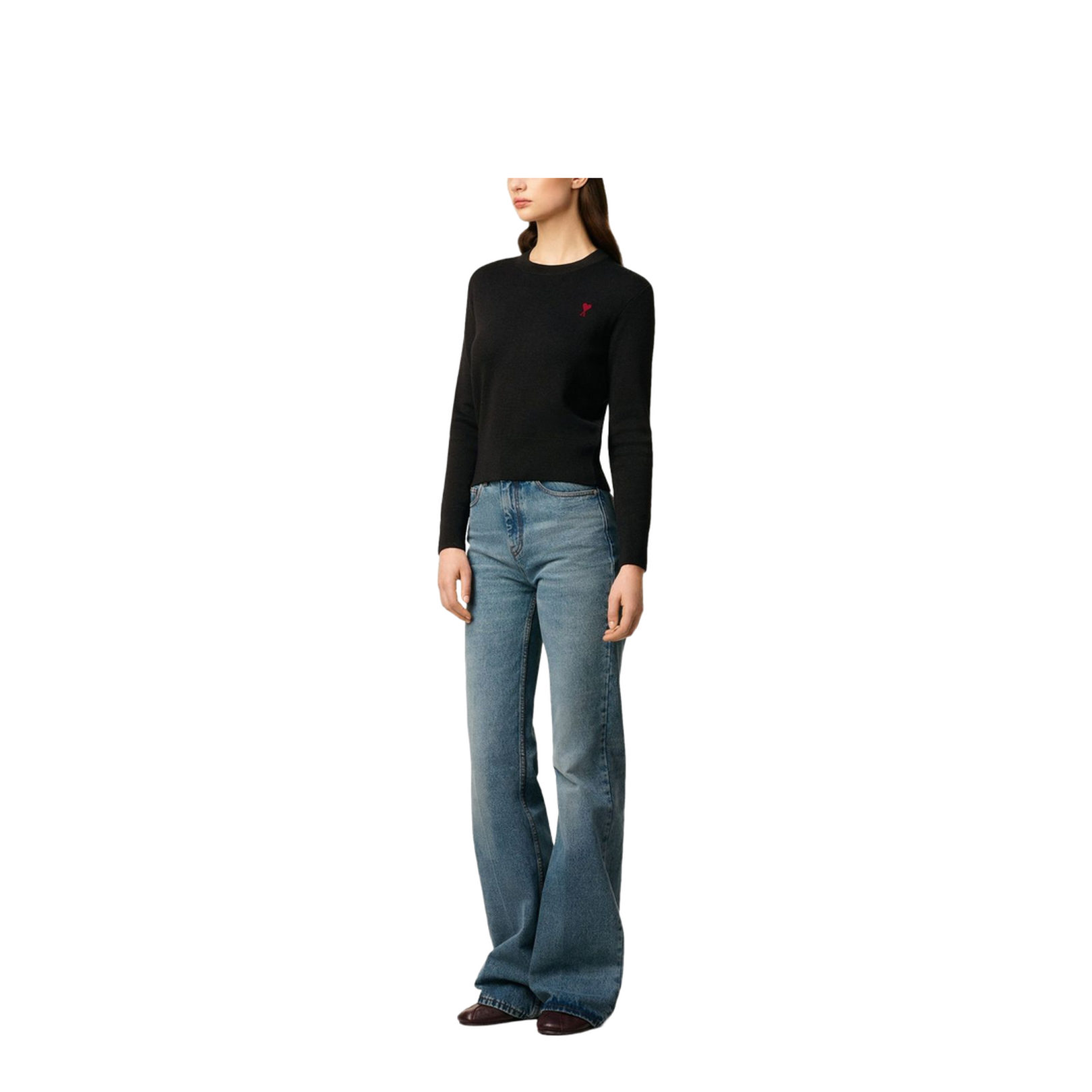 Black Wool Crewneck Sweater