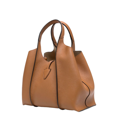T Timeless Mini Calfskin Shopping Bag - Leather Brown