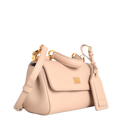 My Sicily Mini Calf Leather Top-Handle Bag - Beige