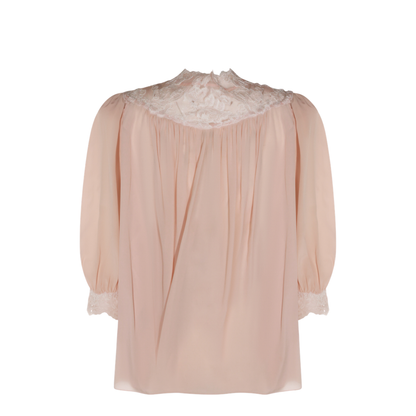 Silk Blouse With Lace Details