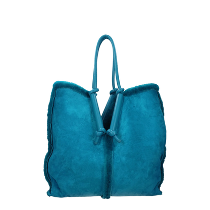 Bolster Medium Lambskin Tote Bags - Blue