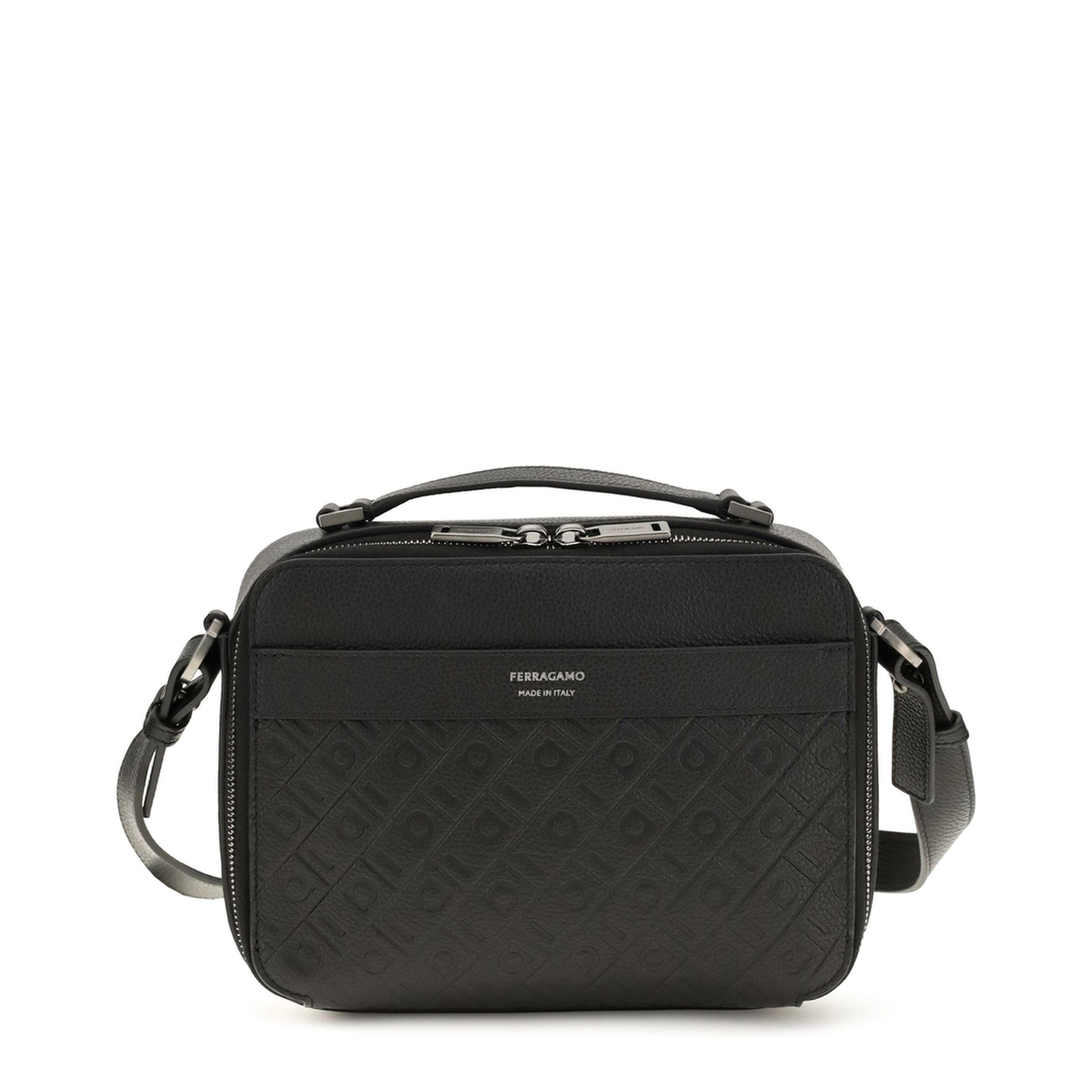 MAYFEYR - Ferragamo - Leather Crossbody Bag With Embossed Gancini Pattern - 794098