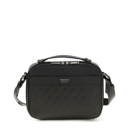 MAYFEYR - Ferragamo - Leather Crossbody Bag With Embossed Gancini Pattern - 794098
