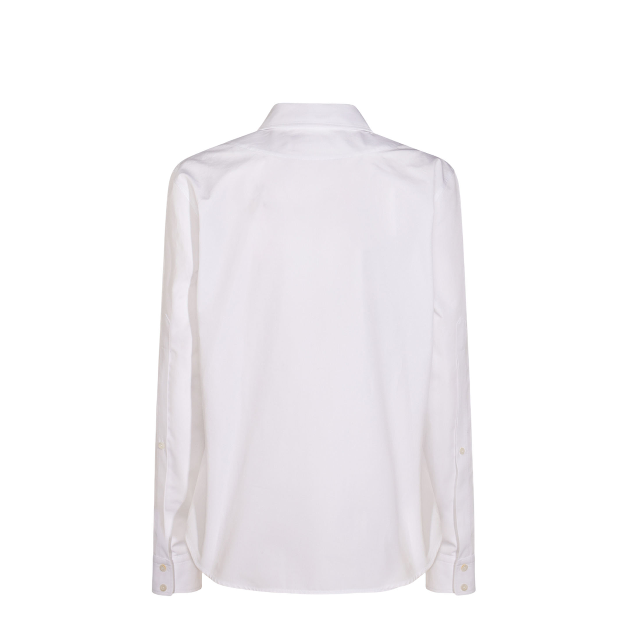 Cotton Poplin Shirt with Horsebit in White