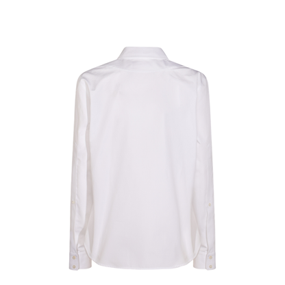 Cotton Poplin Shirt with Horsebit in White