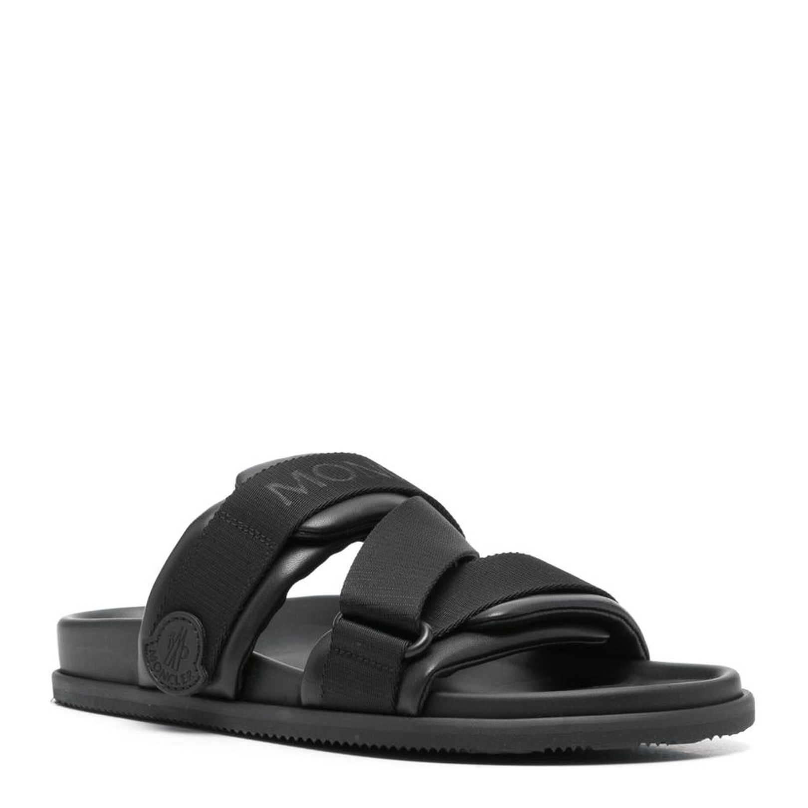 Black Summer Nappa Leather Sliders