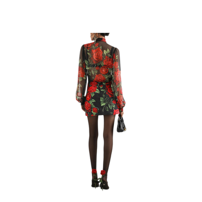 MAYFEYR - Dolce & Gabbana - Mini Skirt Rose Print - F4DEPTFSTB4HN6EJ