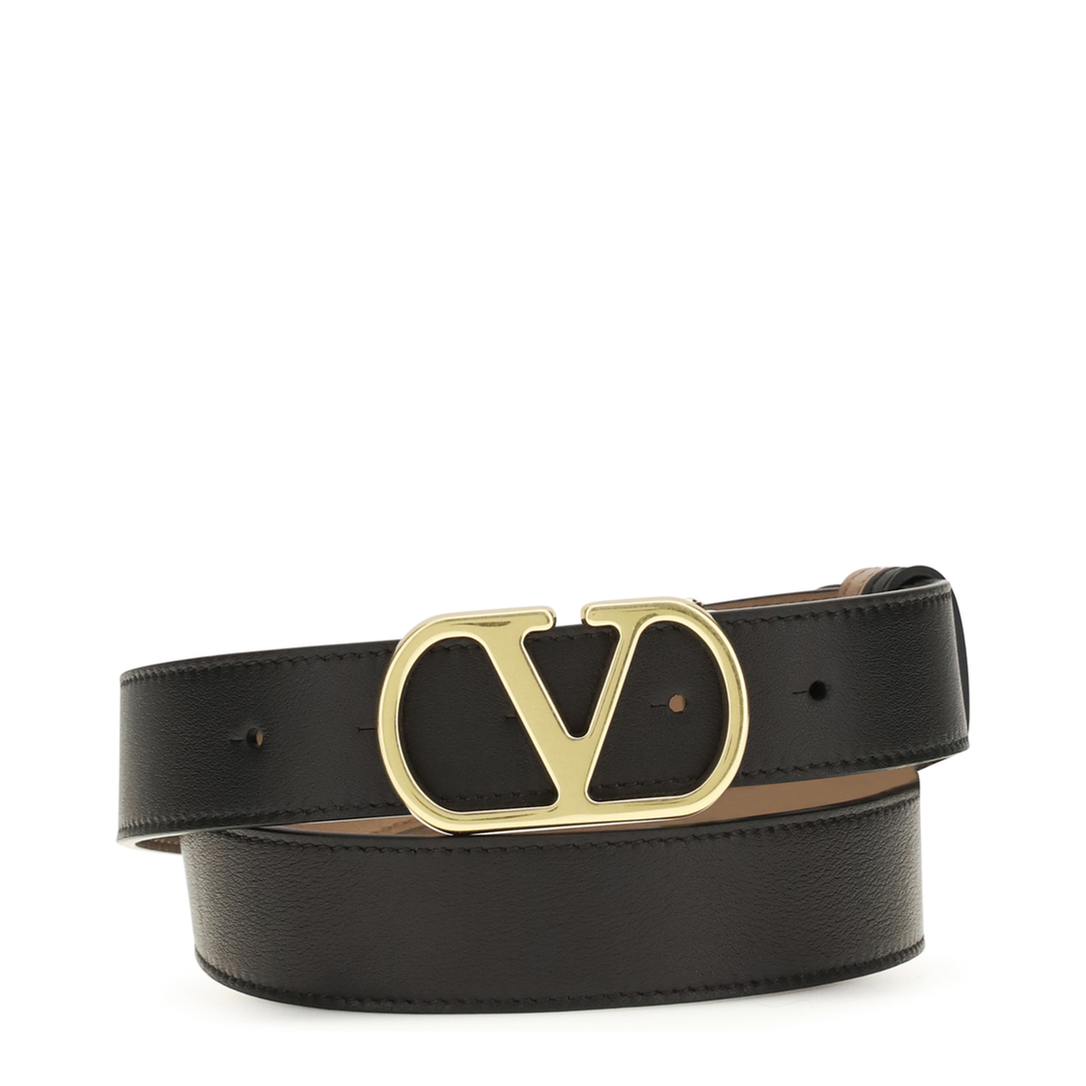 MAYFEYR - Valentino - Vlogo Signature Reversible Polished Calf Leather Belt - 9W0T0SQ3ZDMFKF
