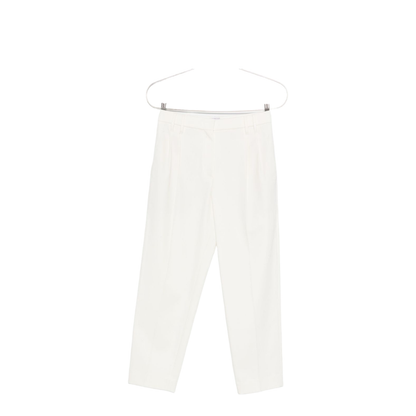 Stretch Cotton Cover Slouchy Trousers with Monili