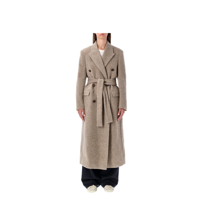 Greige Double-Breasted Coat