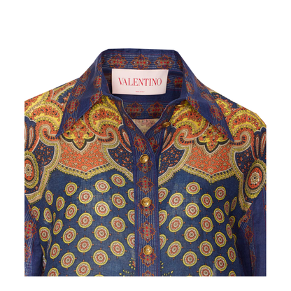 Paisley Linen Shirt With Medaglioni Voyage