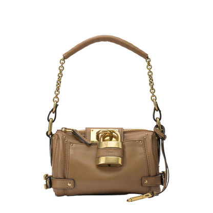 Paddington Small Grained Buffalo Leather Chain Bag - Mustang Brown