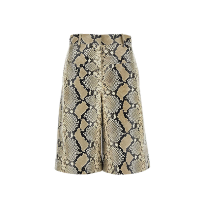 Printed Leather Bermuda Shorts