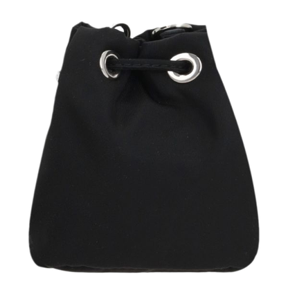 Black Nylon Mini Bucket Bag